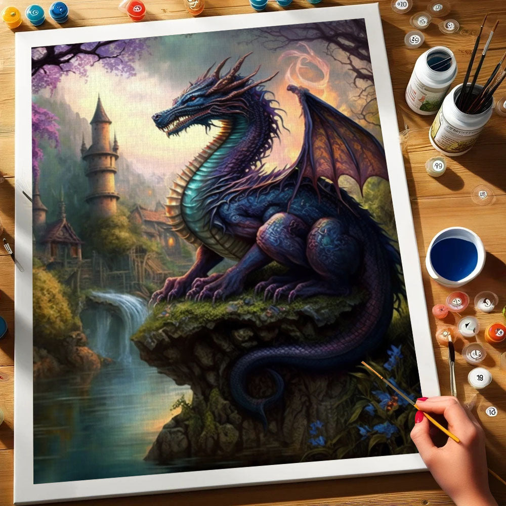 The Serpent of the Enchanted Falls | Paint by Numbers Kit