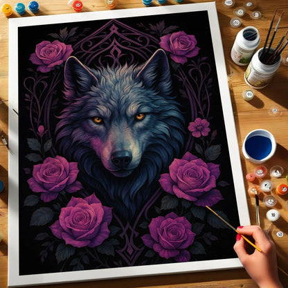 The Violet Rose Wolf | Paint by Numbers Kit