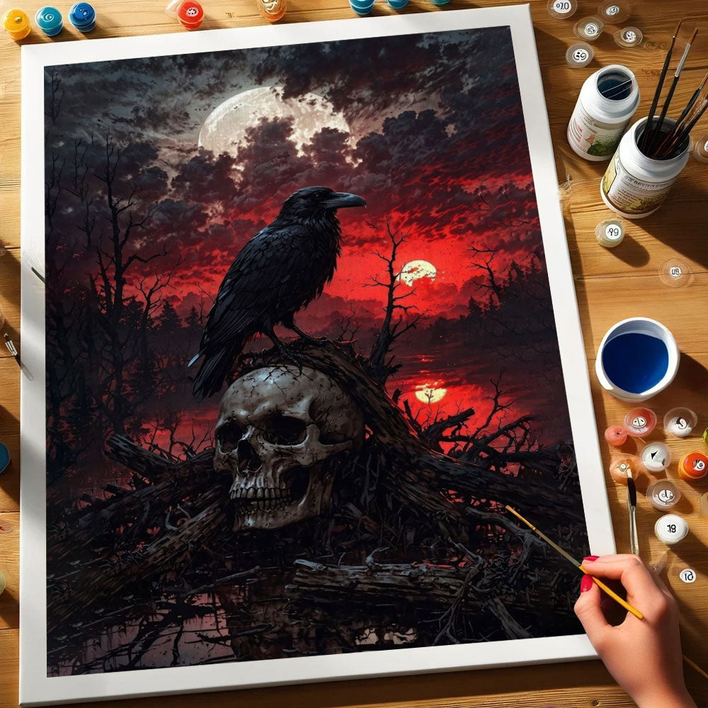 The Raven of Blood Moon | Paint by Numbers Kit