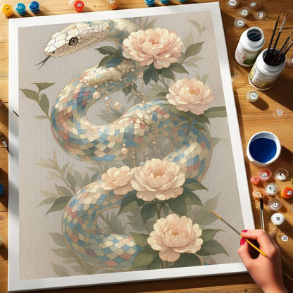 Mosaic Serpent in Bloom | Paint by Numbers Kit