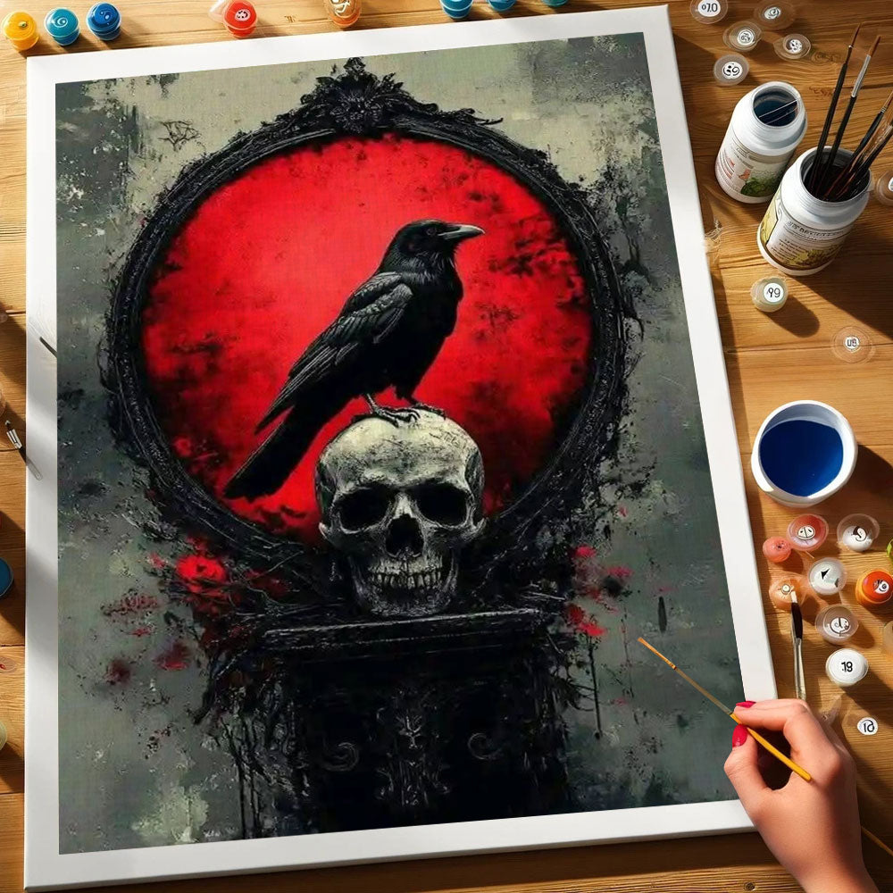 Raven and Skull in the Blood Glass | Paint by Numbers Kit