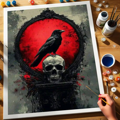 Raven and Skull in the Blood Glass | Paint by Numbers Kit