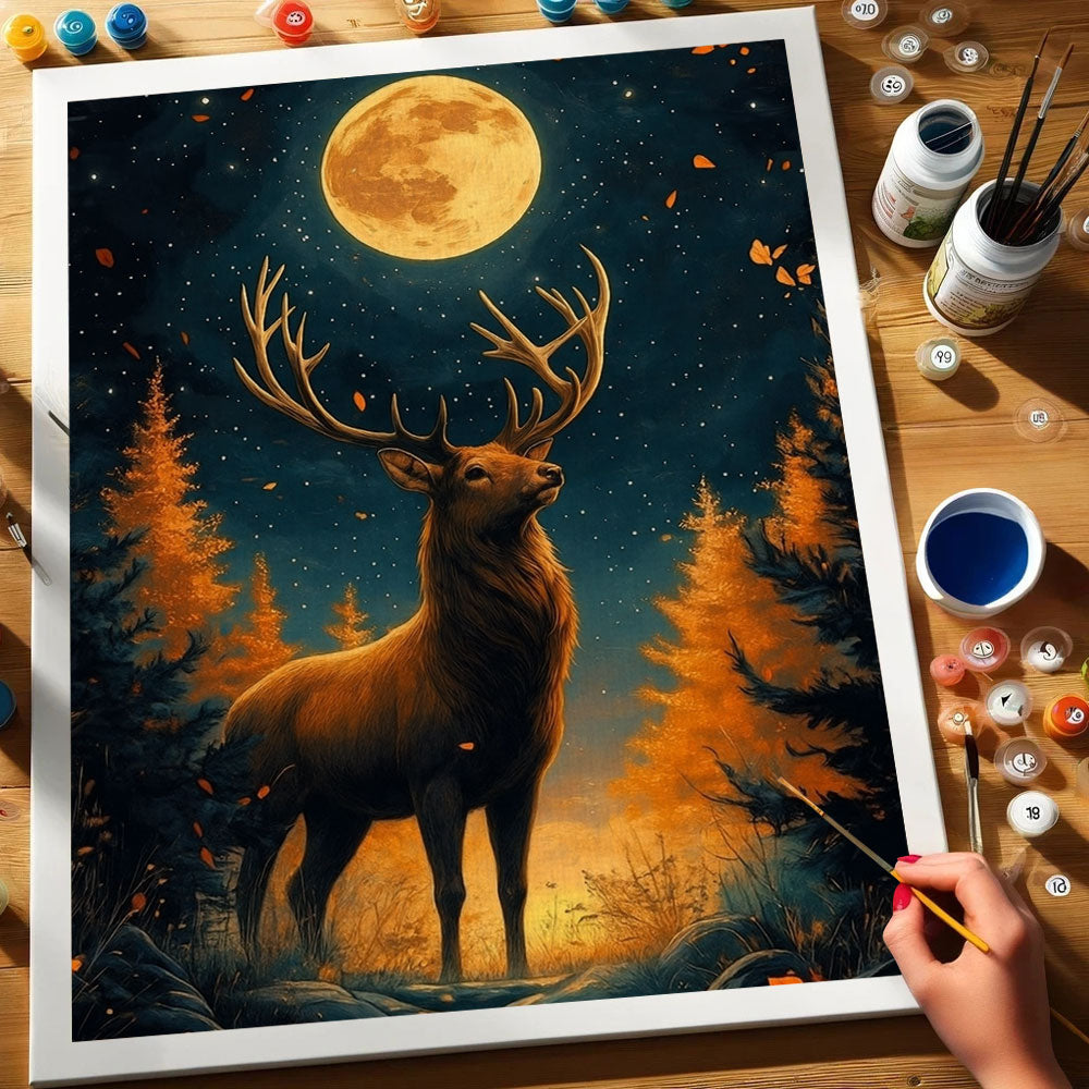 The Moonlit Stag | Paint by Numbers Kit