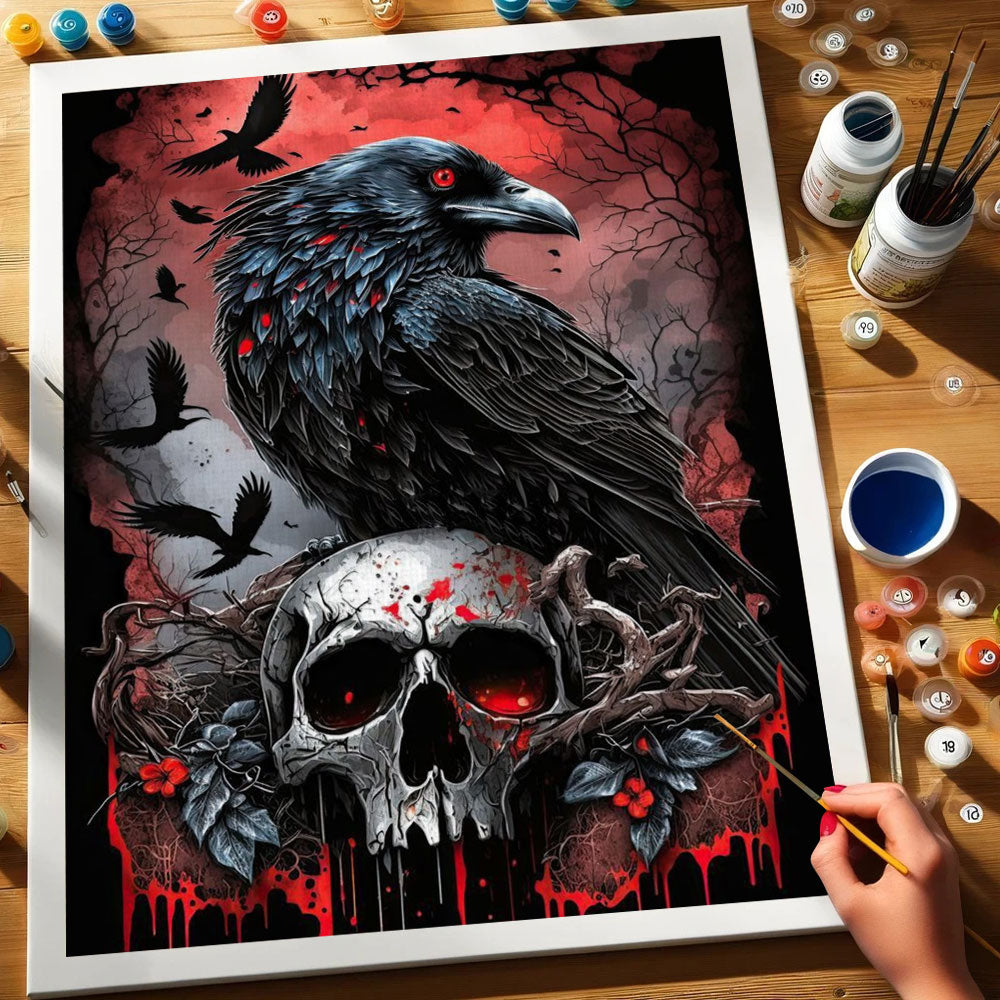 The Blood-Crowned Raven | Paint by Numbers Kit