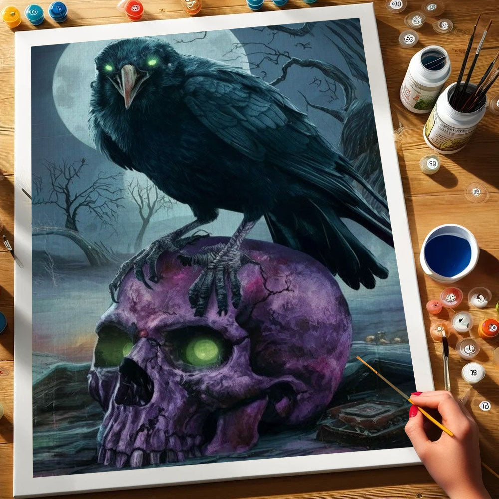 The Raven and the Cursed Relic | Paint by Numbers Kit