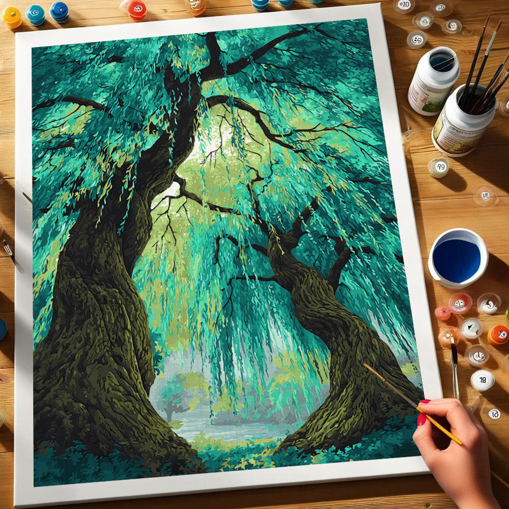 The Whispering Willow Blooms | Paint by Numbers Kit