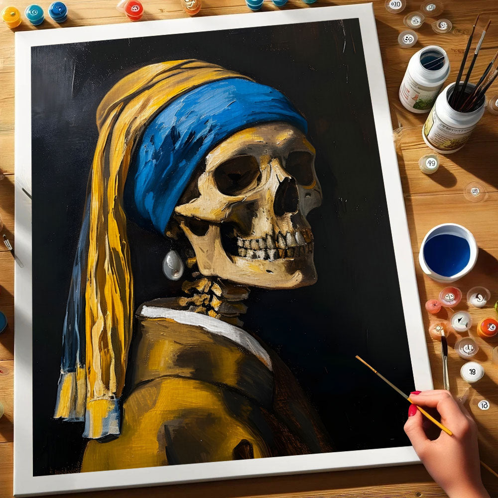 Skull with a Pearl Earring | Paint by Numbers Kit