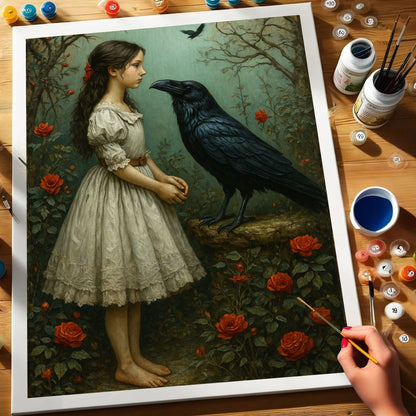 Girl and the Raven | Paint by Numbers Kit