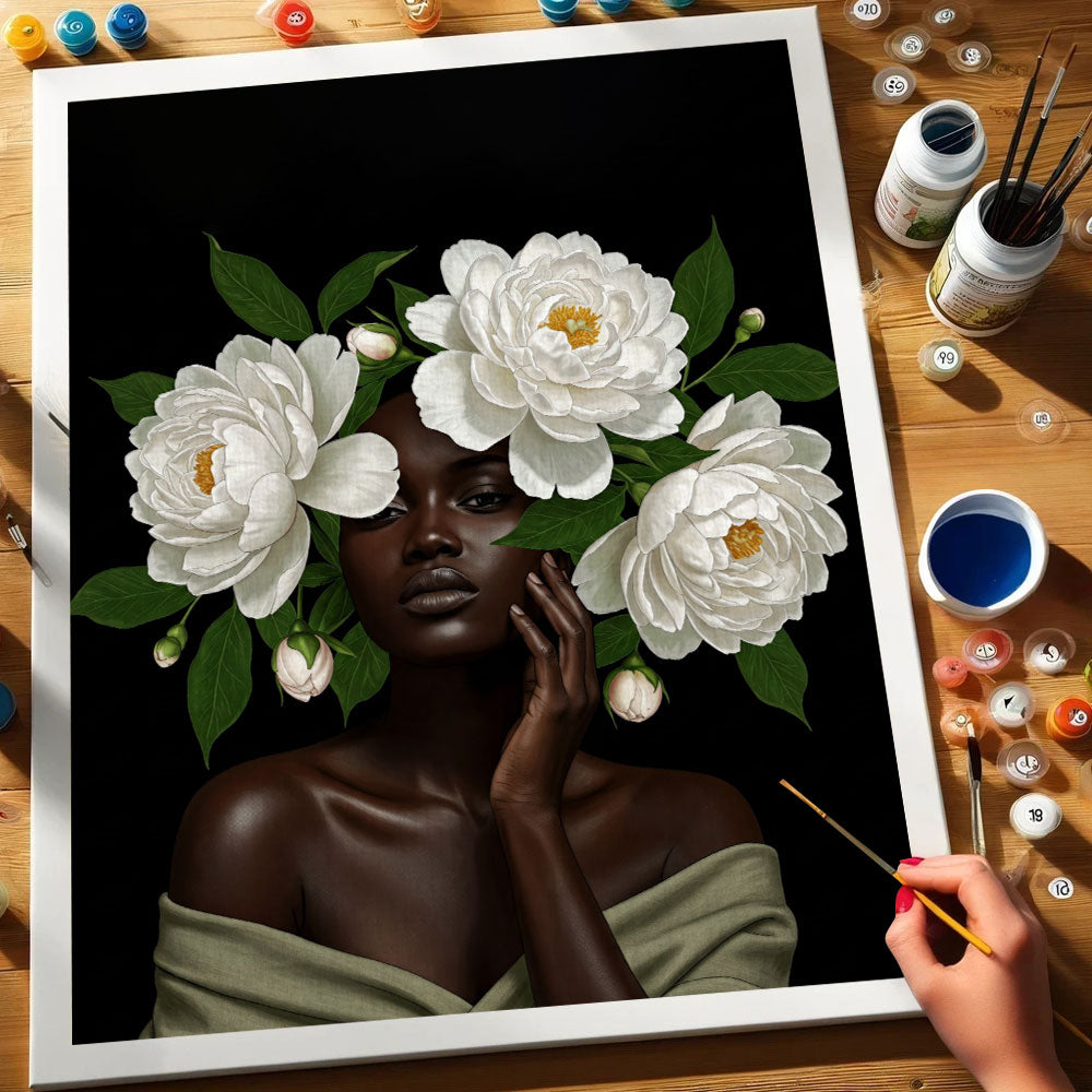 White Peonies | Paint by Numbers Kit