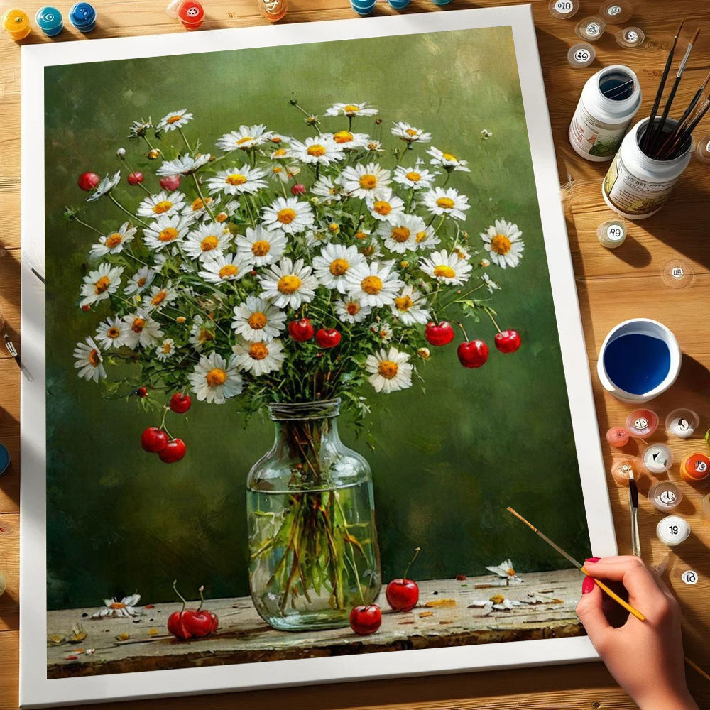 Daisies and Cherries | Paint by Numbers Kit