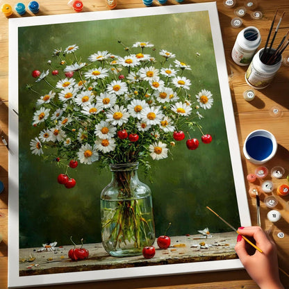 Daisies and Cherries | Paint by Numbers Kit