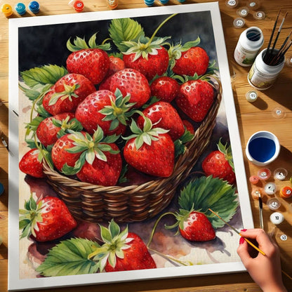 Basket of Strawberries | Paint by Numbers Kit