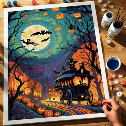 Pumpkin Moon Ride | Paint by Numbers Kit