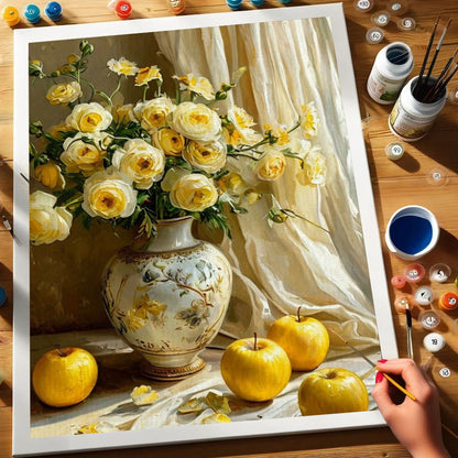 Yellow Roses and Golden Apples | Paint by Numbers Kit