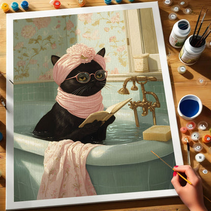 Cat's Bath Time | Paint by Numbers Kit