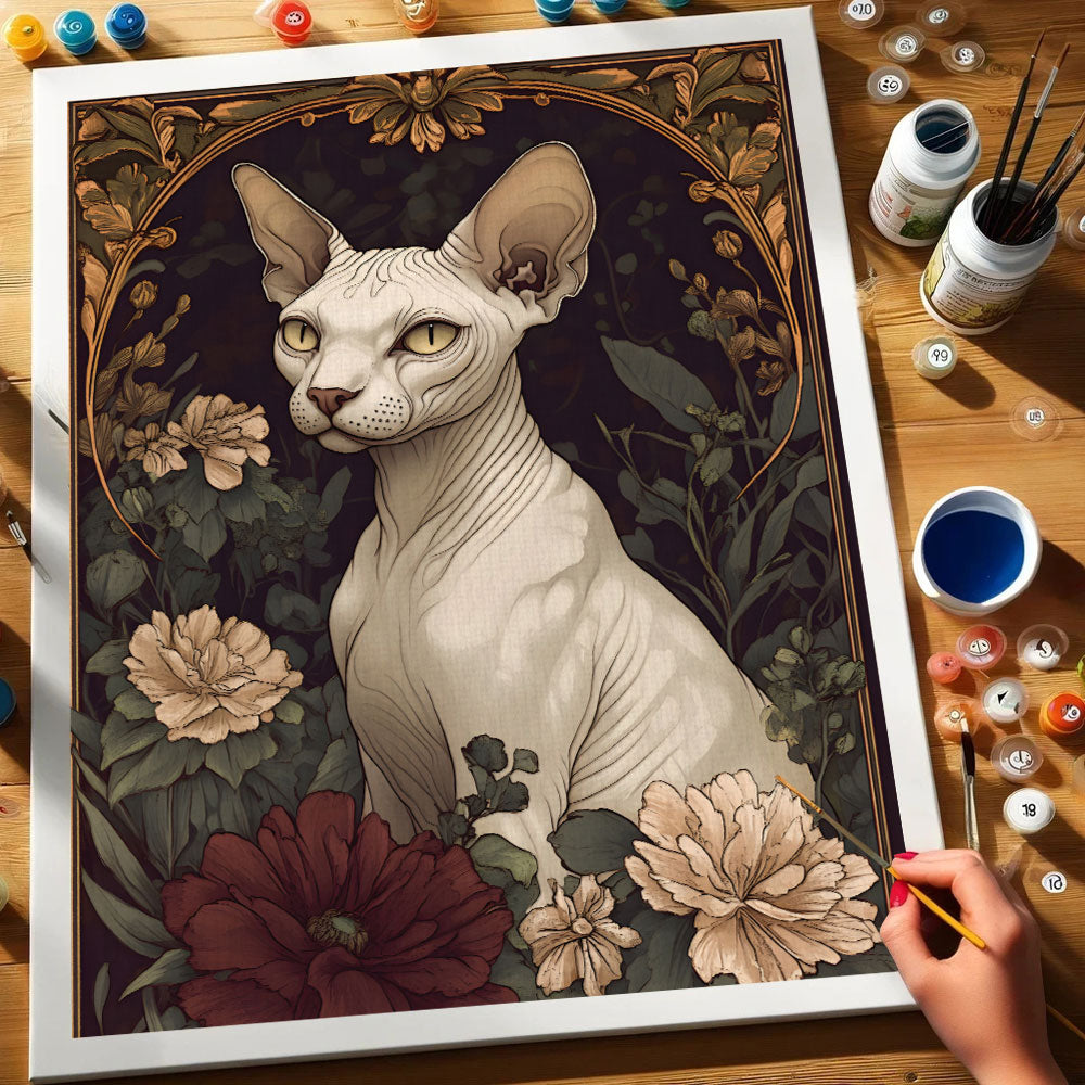 The Cat's Secret Garden in Bloom | Paint by Numbers Kit