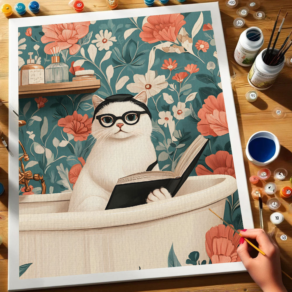 Bath Time Cat | Paint by Numbers Kit
