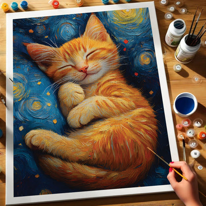 Starry Night Kitten | Paint by Numbers Kit