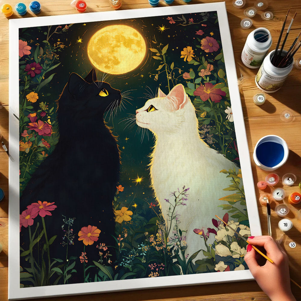Moonlit Cat Love | Paint by Numbers Kit