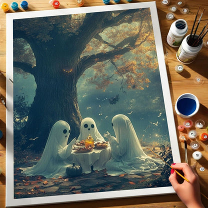 The Ghostly Tea Party | Paint by Numbers Kit