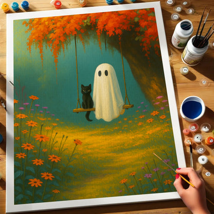 The Ghost and the Black Cat | Paint by Numbers Kit
