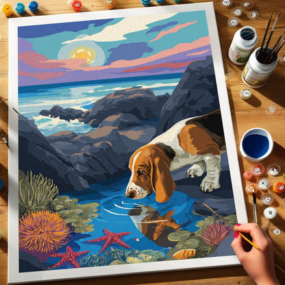 Acadia NP - Basset Hound | Paint by Numbers Kit