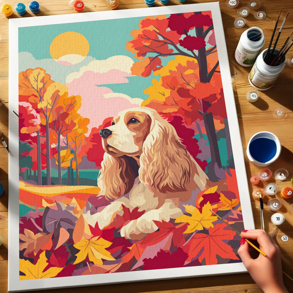 Great Smoky Mountains NP - Cocker Spaniel | Paint by Numbers Kit