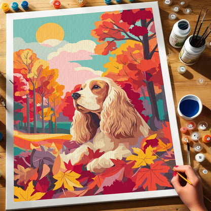 Great Smoky Mountains NP - Cocker Spaniel | Paint by Numbers Kit