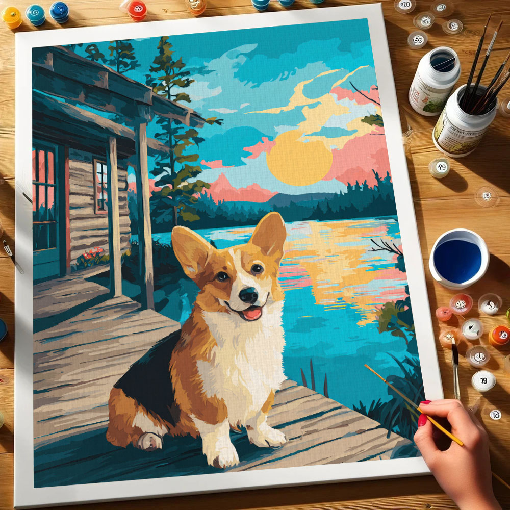 Lake Tahoe - Corgi | Paint by Numbers Kit