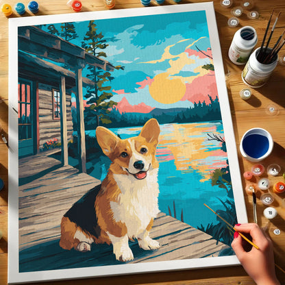 Lake Tahoe - Corgi | Paint by Numbers Kit
