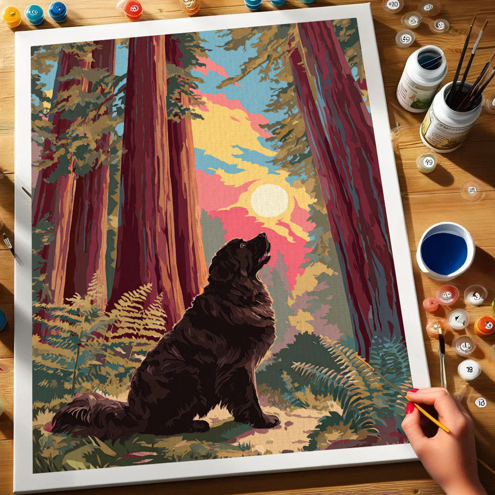 Sequoia NP - Newfoundland Dog | Paint by Numbers Kit