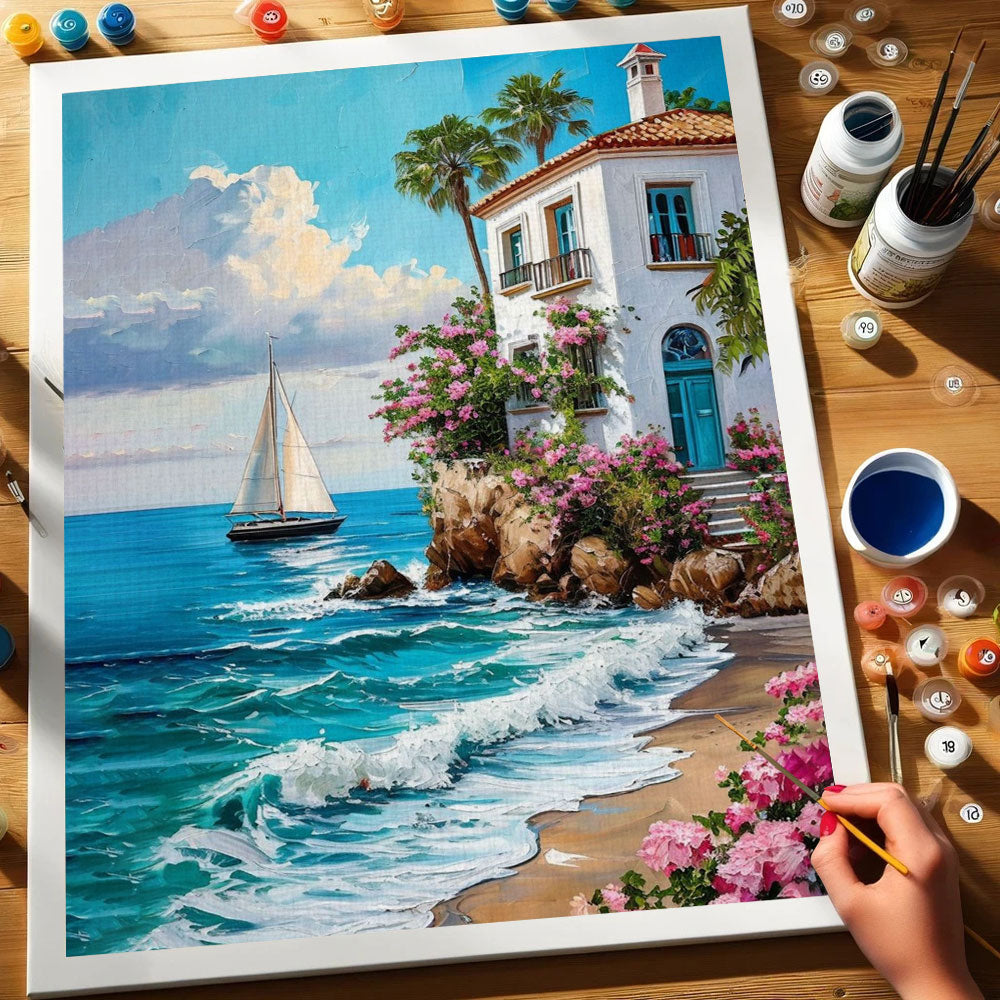 Villa by the Azure Sea|Paint by Numbers Kit