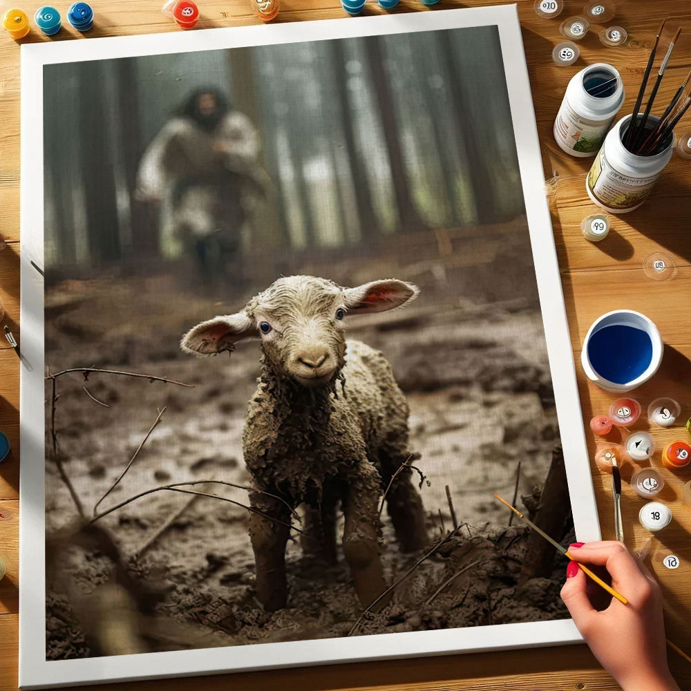 Looking For The Lost Lamb | Paint by Numbers Kit – Wander Painting