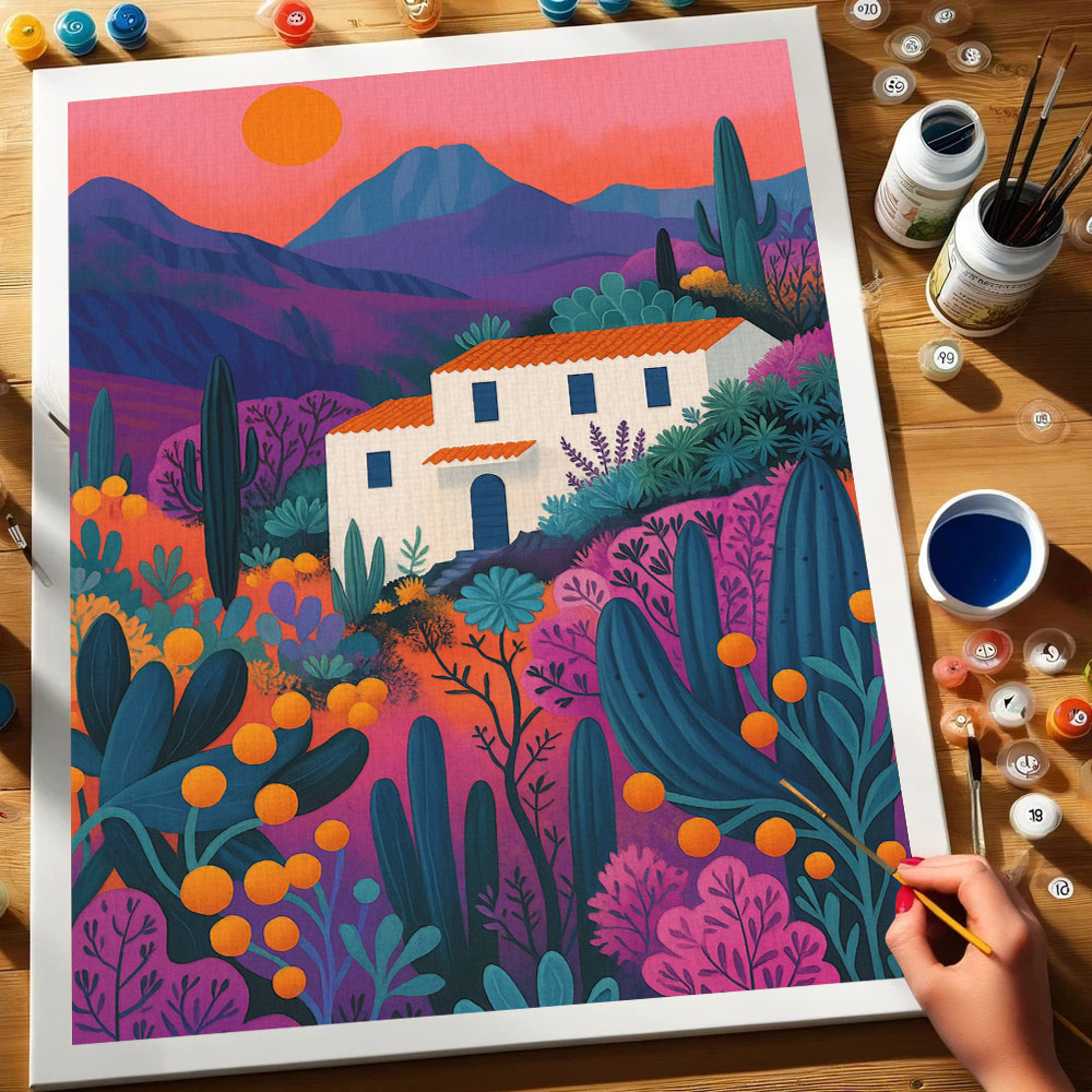 House in Cactus Garden|Paint by Numbers Kit