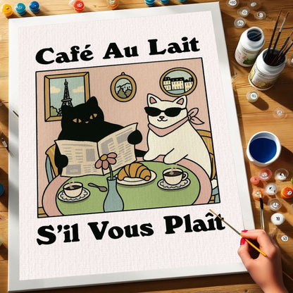 Café Au Lait, S'il Veus Plait | Paint By Number Kit