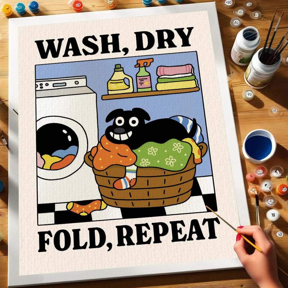 Wash, Dry, Fold, Repeat | Paint By Number Kit