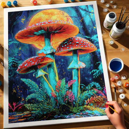Moonlit Mushrooms | Paint by Numbers Kit