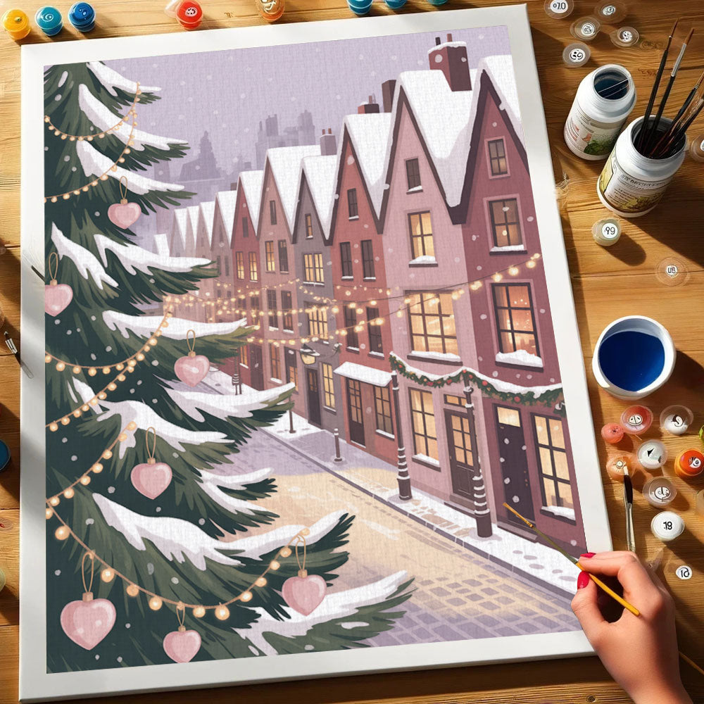 Cozy Christmas Street | Paint by Numbers Kit