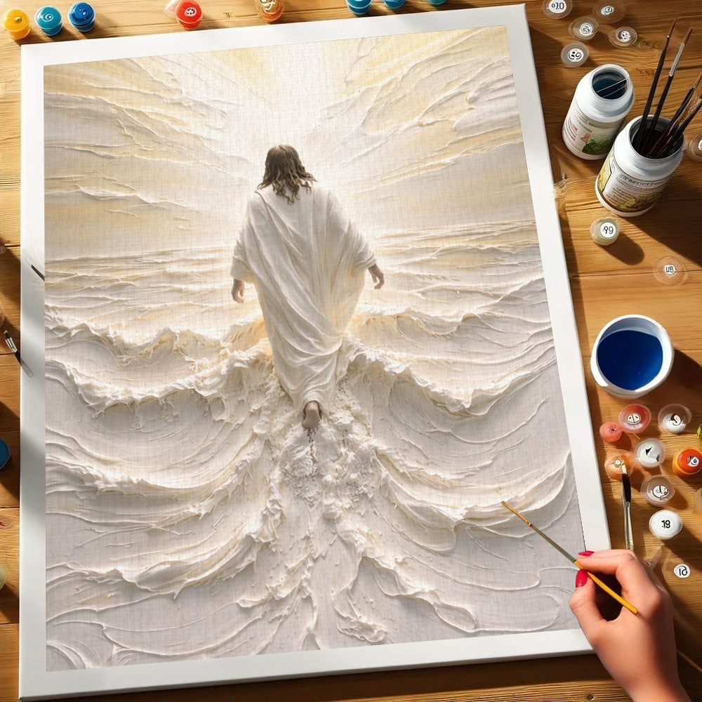 Jesus Walking on Sand | Paint by Numbers Kit