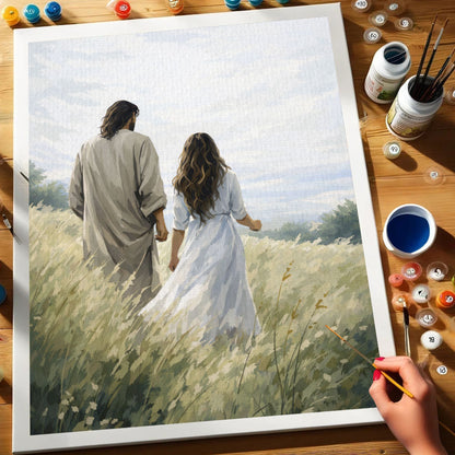 Jesus Walking With a Woman | Paint by Numbers Kit
