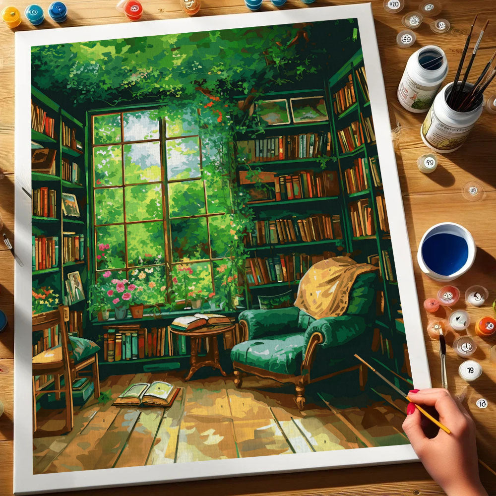 Evergreen Reading Nook | Paint by Numbers Kit