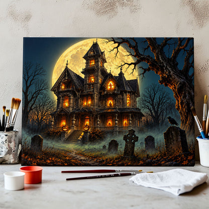 Moonlit Haunted Manor | Paint by Numbers Kit