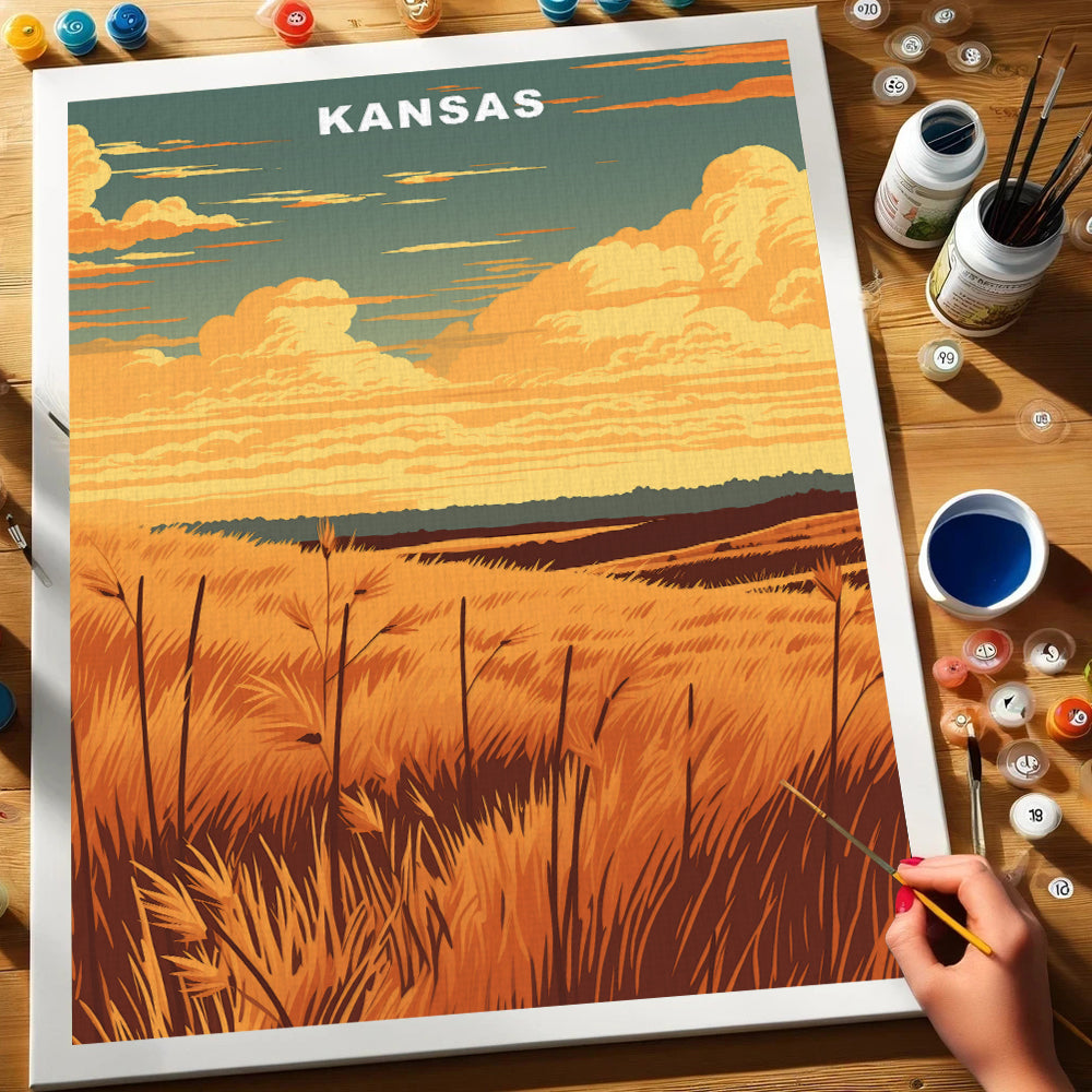 Kansas U.S. State | Paint by Numbers Kit