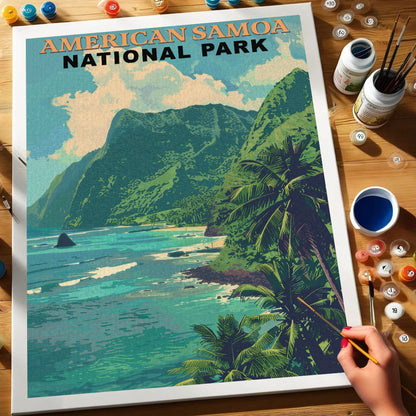 American Samoa National Park Vintage | Paint by Numbers Kit