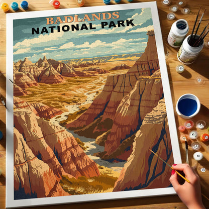 Badlands National Park Vintage | Paint by Numbers Kit