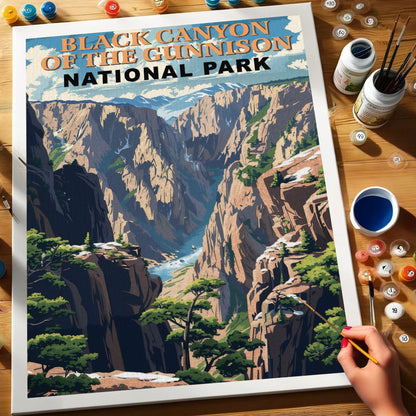 Black Canyon of The Gunnison National Park Vintage | Paint by Numbers Kit