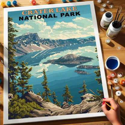 Crater Lake National Park Vintage | Paint by Numbers Kit