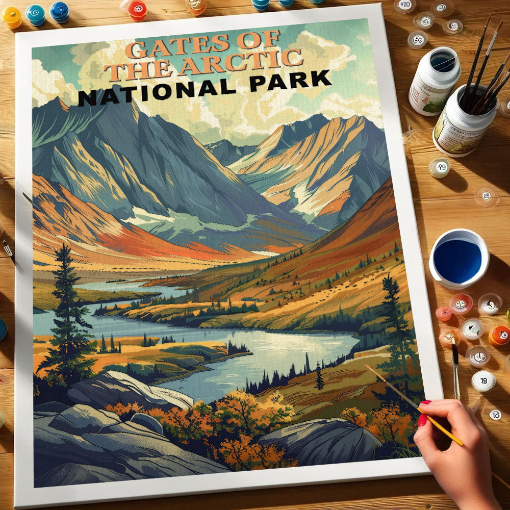 Gates of The Artic National Park Vintage | Paint by Numbers Kit