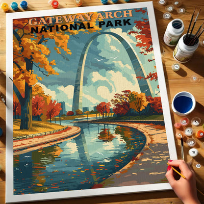 Gateway Arch National Park Vintage | Paint by Numbers Kit