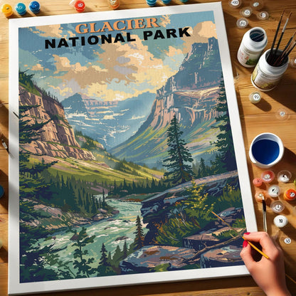 Glacier National Park Vintage | Paint by Numbers Kit